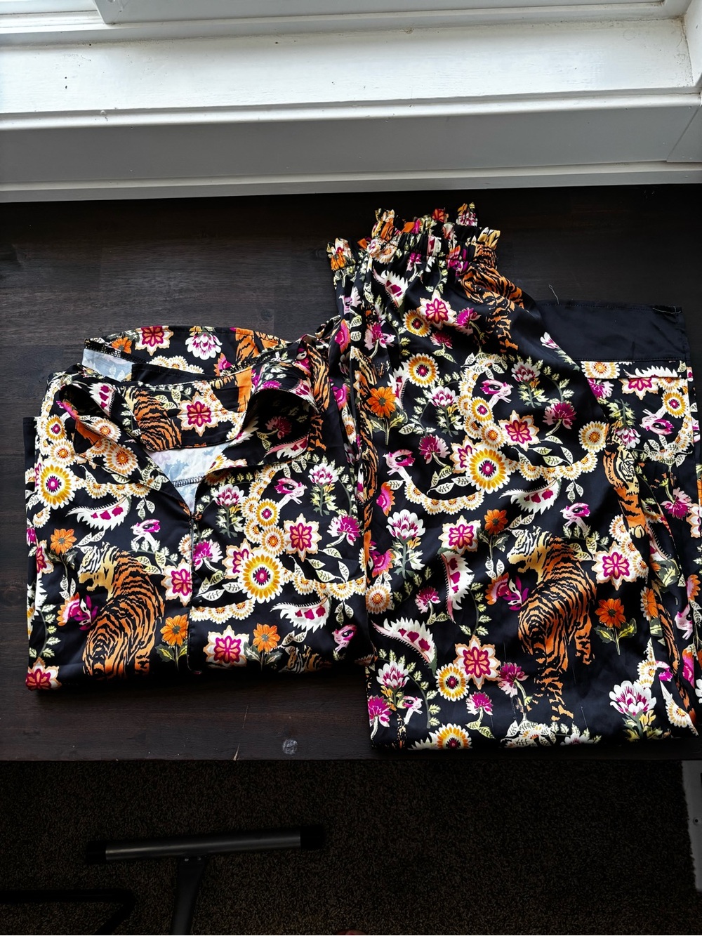 Black, Floral & Tiger Print Pajamas